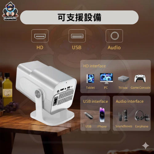 復古遊戲投影機(附手把)